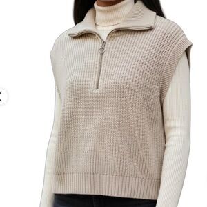 Rachel Zoe Women's Beige quarter zip sweater tank